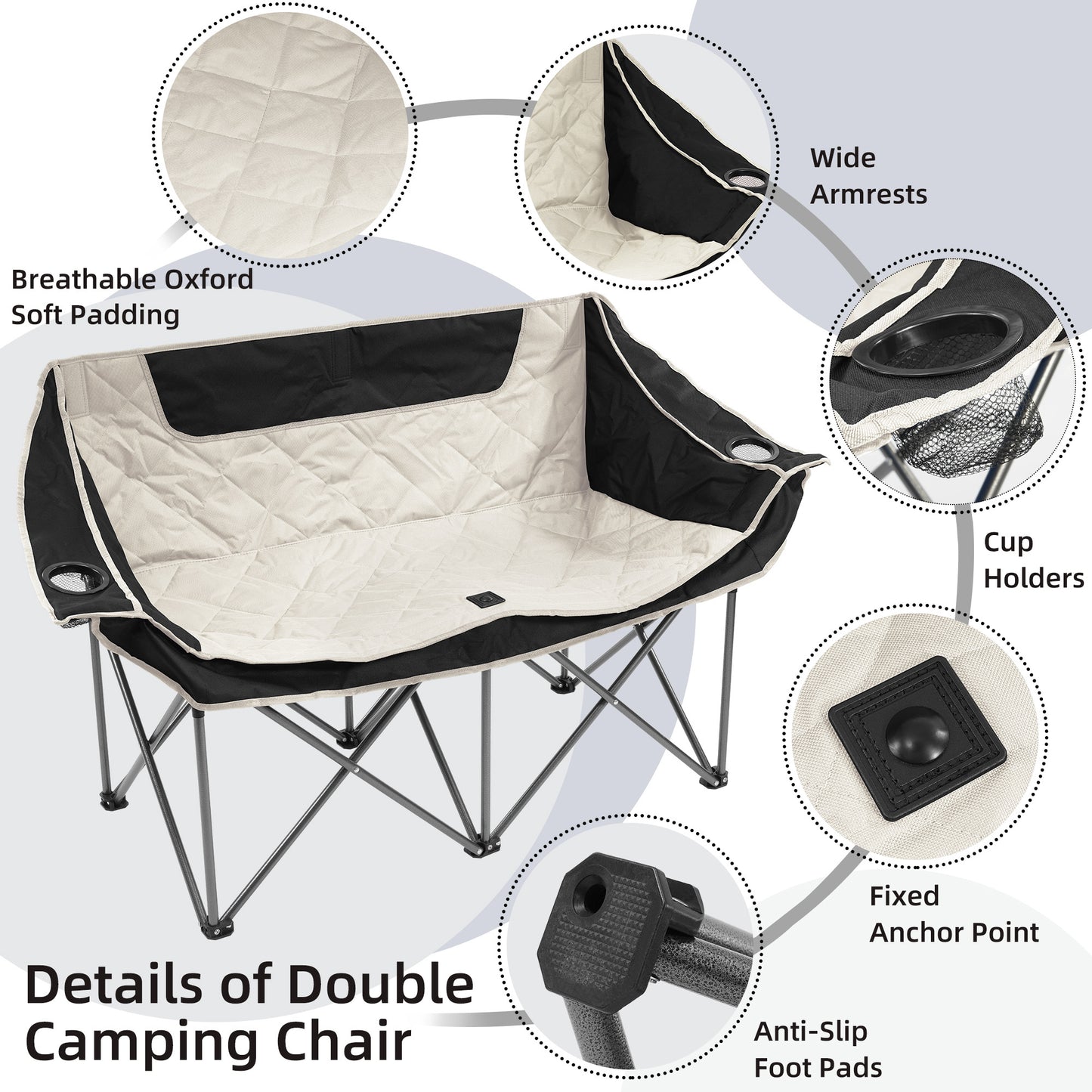 Only Supports Self Pickup Outdoor Camping Chair, Oversized Recliner With Armrests, Cup Holder And Carrying Bag, Outdoor Heavy Duty Folding Chair