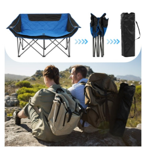 Only Supports Self Pickup Outdoor Camping Chair, Oversized Recliner With Armrests, Cup Holder And Carrying Bag, Outdoor Heavy Duty Folding Chair