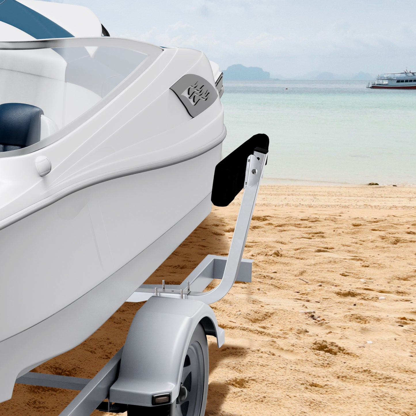 VEVOR Marine Trailer Assistant, Flexibly Adjustable Bunk Guide-Ons, Pair Of Durable Steel Support Poles, Robust Roller Guide, Suitable For Ski Boats, Fishing Boats, Or Sailboats 20