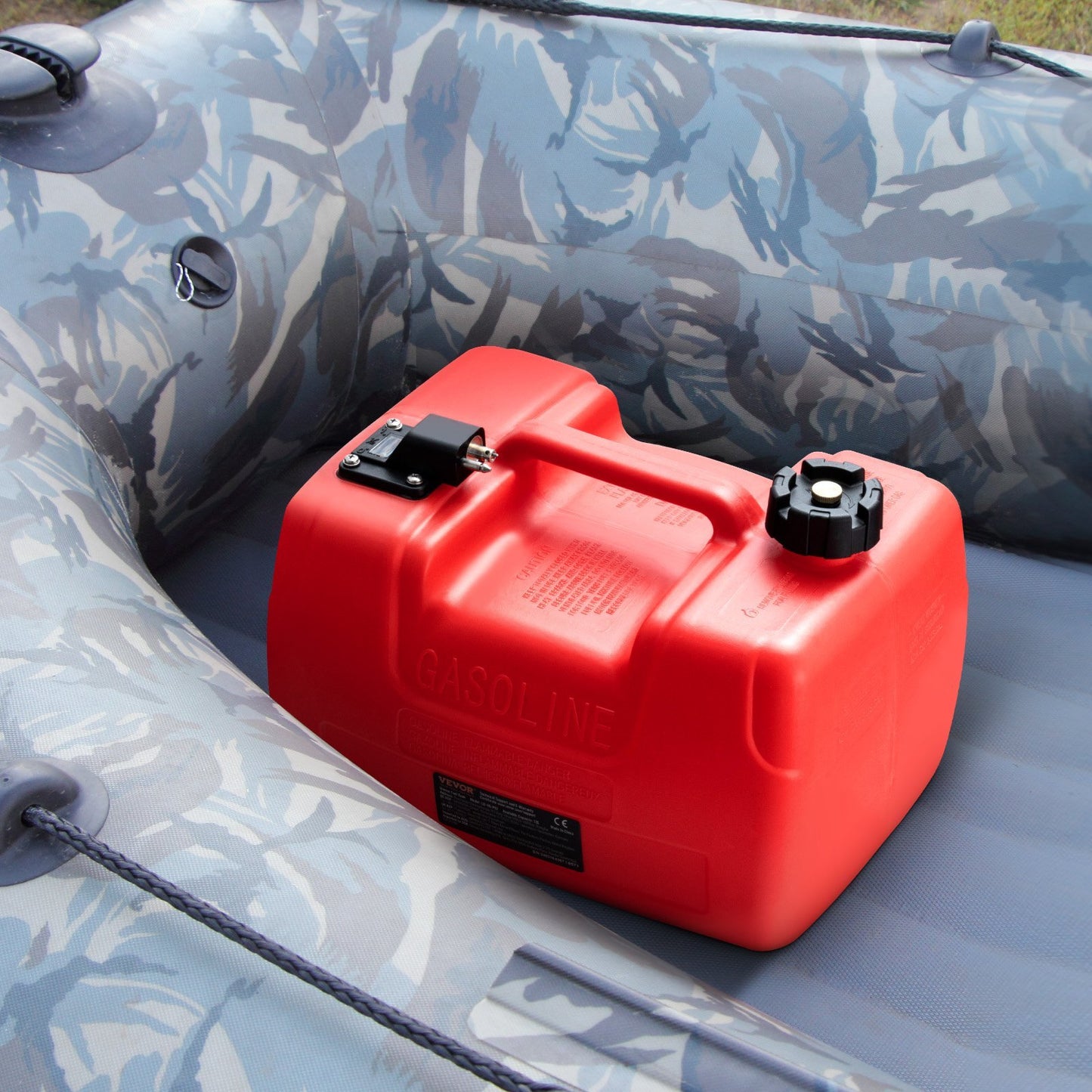 Marine Fuel Tank, 3.17 Gallon 12L, Portable Boat Fuel Gas Tank For Outboard Engine Boats, Plastic Outboard Marine Boat Fuel Tank With Hose, Easy To Carry For Yacht, Fishing Boat, Deck Boat, Red