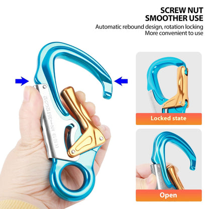 Safety Hook 35KN Aviation Aluminum 7075 Climbing Button Carabiner