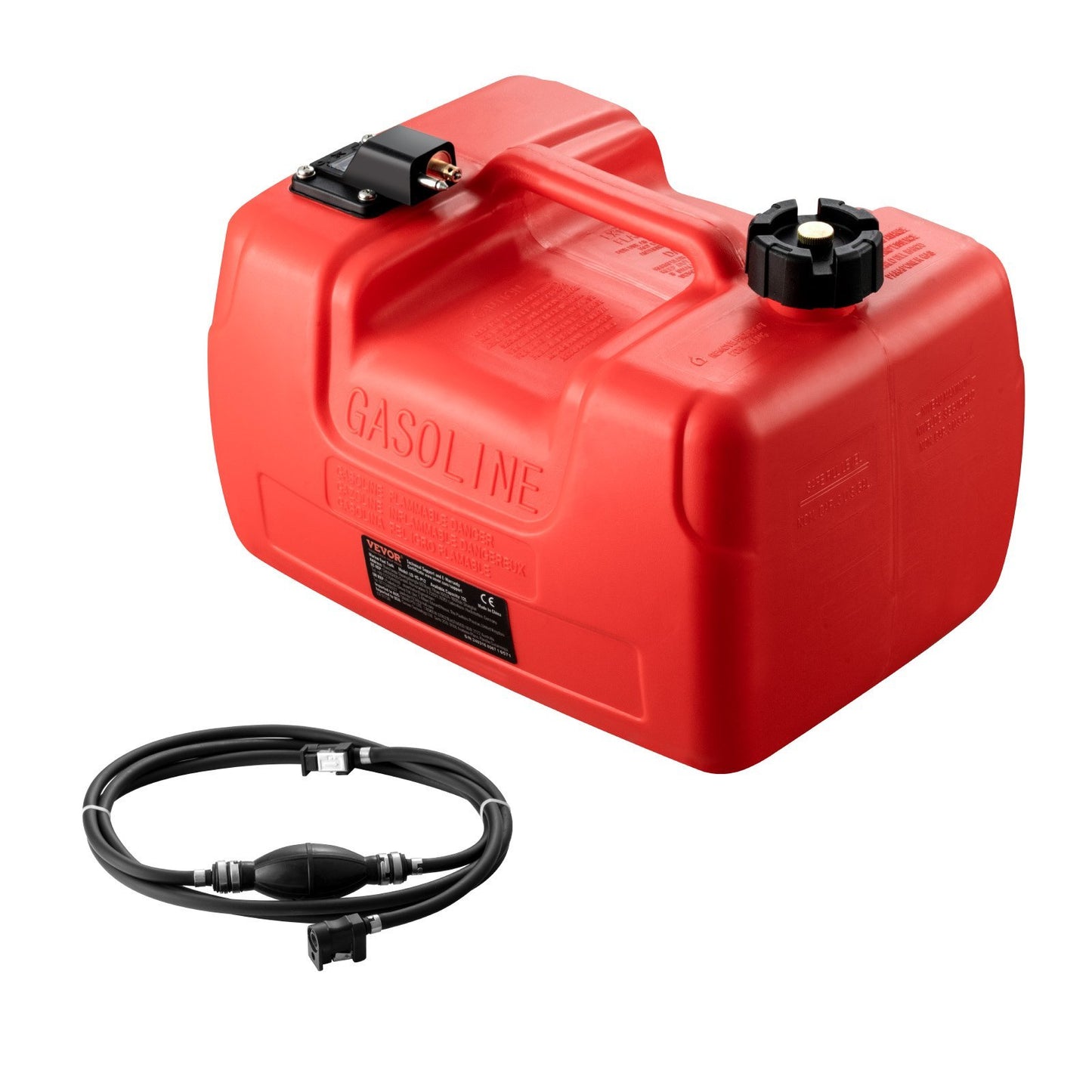 Marine Fuel Tank, 3.17 Gallon 12L, Portable Boat Fuel Gas Tank For Outboard Engine Boats, Plastic Outboard Marine Boat Fuel Tank With Hose, Easy To Carry For Yacht, Fishing Boat, Deck Boat, Red