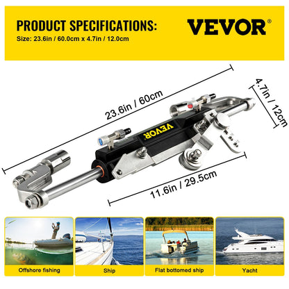 Hydraulic Steering Kit 300HP Hydraulic Steering Compact Cylinder Hydraulic Outboard Steering Kit With Helm For Boat Marine Steering System